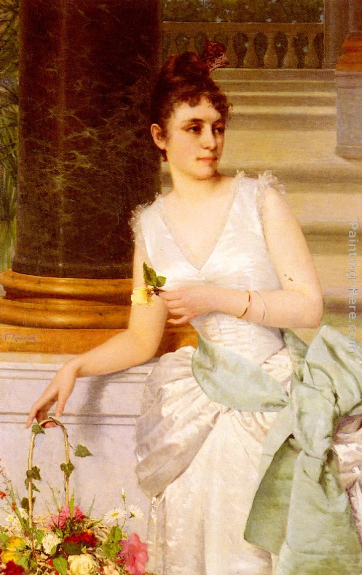 Portrait Of A Lady With A Green Satin Sash painting - Franz Leo Ruben Portrait Of A Lady With A Green Satin Sash art painting